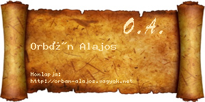 Orbán Alajos névjegykártya